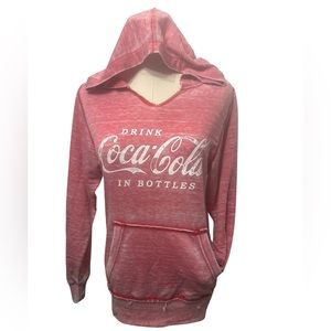 Coca -Cola distressed light hoodie with front pocket